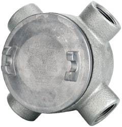 Thomas & Betts - (4) 1" Knockouts, Iron Round GUAX - 3-1/2" Overall Width x 2.31" Overall Depth - Strong Tooling