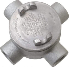 Thomas & Betts - (4) 3/4" Knockouts, Iron Round GUAX - 3-1/2" Overall Width x 2" Overall Depth - Strong Tooling