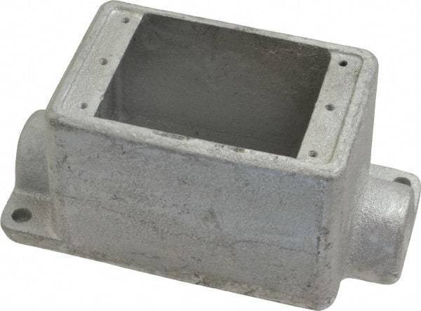 Thomas & Betts - 1 Gang, (2) 1/2" Knockouts, Iron Rectangle Device Box - 2-3/4" Overall Width - Strong Tooling