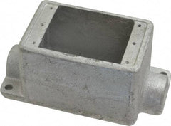 Thomas & Betts - 1 Gang, (2) 1/2" Knockouts, Iron Rectangle Device Box - 2-3/4" Overall Width - Strong Tooling