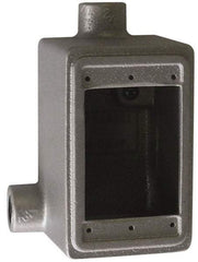 O-Z/Gedney - 1 Gang, 1/2" Knockouts, Iron Rectangle Device Box - Aluminum Enamel, Zinc Electroplated - Strong Tooling