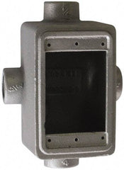 O-Z/Gedney - 1 Gang, 1/2" Knockouts, Iron Rectangle Device Box - Aluminum Enamel, Zinc Electroplated - Strong Tooling