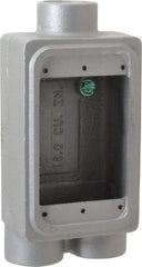 O-Z/Gedney - 1 Gang, 3/4" Knockouts, Iron Rectangle Device Box - Aluminum Enamel, Zinc Electroplated - Strong Tooling