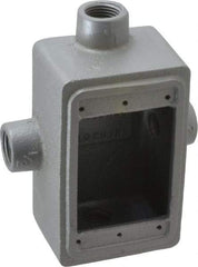 O-Z/Gedney - 1 Gang, 1/2" Knockouts, Iron Rectangle Device Box - Aluminum Enamel, Zinc Electroplated - Strong Tooling