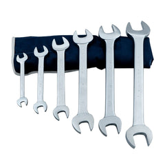 Martin Tools - 6 Pc, 3/8 x 7/16 - 7/8 x 1-1/8", 6-Point Double Open End Wrench Set - Exact Industrial Supply