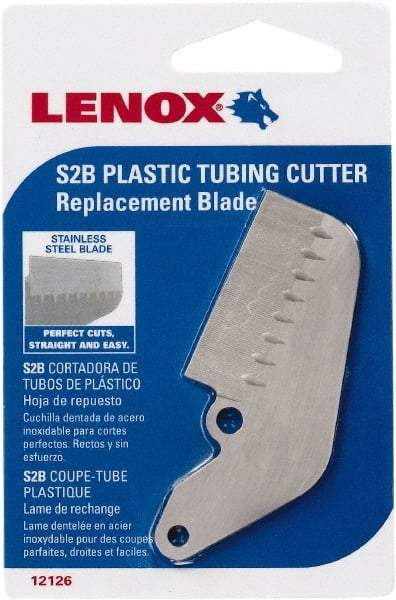 Lenox - Cutter Replacement Blade - Use with Lenox: 12122S2, Cuts PVC, CPVC, Pex, Polyethylene and Rubber Hose - Strong Tooling