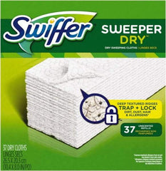 Swiffer - 8" Long x 10.4" Wide Microfiber Dust Mop Pad - Snap-On, White, Rectangular Head - Strong Tooling