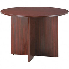 ALERA - 29-1/2" High Stationary Conference Table - 1" Thick, Mahogany (Color), Wood Grain Laminate - Strong Tooling