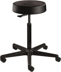 Bevco - 14 Inch Wide x 14-1/2 Inch Deep x 34 Inch High, Reinforced Black Nylon Base, Adjustable Height Swivel Stool - Polyurethane Seat, Black - Strong Tooling