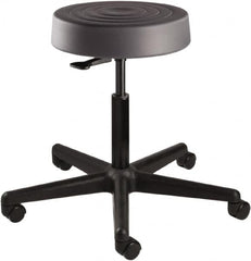 Bevco - 14 Inch Wide x 14-1/2 Inch Deep x 22-1/2 Inch High, Reinforced Black Nylon Base, Adjustable Height Swivel Stool - Polyurethane Seat, Graphite - Strong Tooling