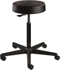 Bevco - 14 Inch Wide x 14-1/2 Inch Deep x 28-1/4 Inch High, Reinforced Black Nylon Base, Adjustable Height Swivel Stool - Polyurethane Seat, Black - Strong Tooling