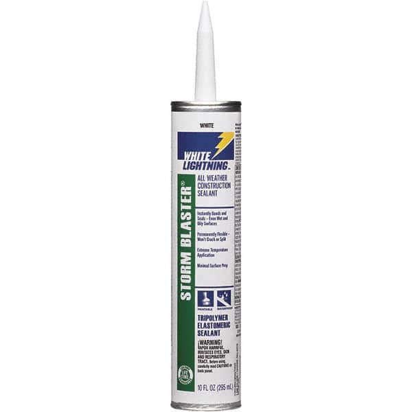 White Lightning - 10 oz Tube White Tetrachloroethylene Caulk - -40 to 180°F Operating Temp, 120 min Tack Free Dry Time, 96 hr Full Cure Time - Strong Tooling