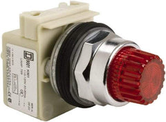 Schneider Electric - 1.18 Inch Mount Hole, Extended Straight, Pushbutton Switch Only - Round, Red Pushbutton, Illuminated, Momentary (MO), Weatherproof, Dust and Oil Resistant - Strong Tooling