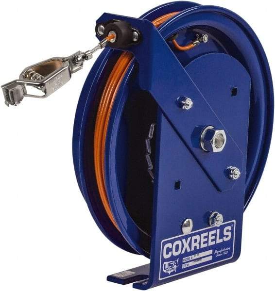 CoxReels - 5/32 Inch x 50 Ft. Stranded Cable Grounding Reel - Spring Driven Reel, Galvanized Steel Cable - Strong Tooling