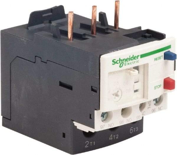 Schneider Electric - 3 Pole, NEMA Size 00-1, 0.4 to 0.63 Amp, 690 VAC, Thermal NEMA Overload Relay - Trip Class 20, For Use with LC1D09, LC1D12, LC1D18, LC1D25, LC1D32 and LC1D38 - Strong Tooling