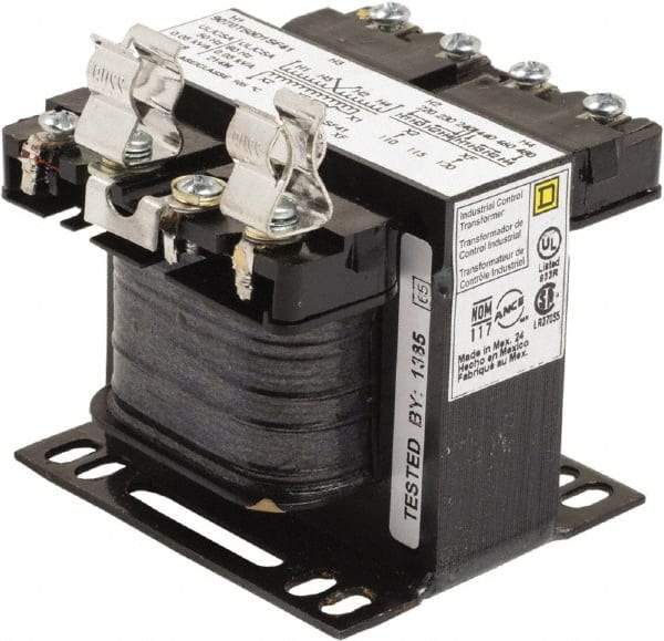 Square D - 50 VA, Top Mount Fuse Block Control Transformer - 50/60 Hz, 3.09 Inch Deep x 2.58 Inch High - Strong Tooling