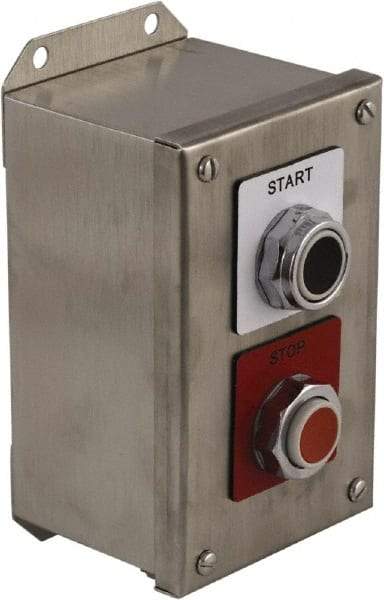 Schneider Electric - 2 Operator, Projecting Pushbutton Control Station - Start, Stop (Legend), Momentary Switch, 1NO/2NC Contact, NEMA 13, 3, 4 - Strong Tooling