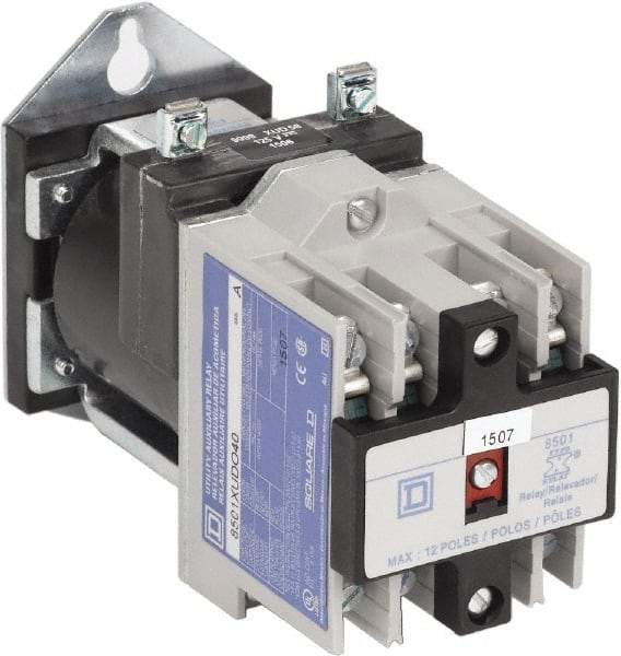 Square D - Electromechanical Screw Clamp General Purpose Relay - 5 Amp at 250 VDC, 4NO, 125 VDC - Strong Tooling