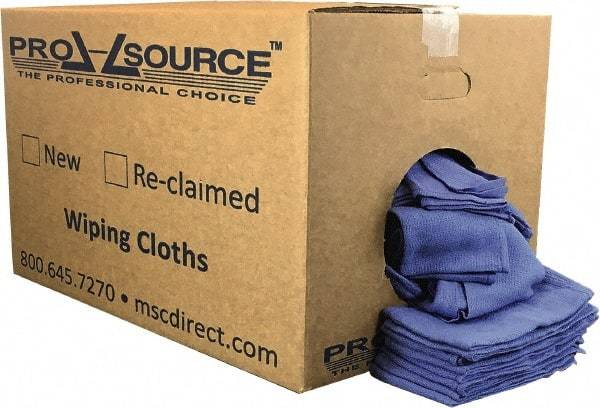 PRO-SOURCE - Virgin Cotton Huck Rag - Lint-Free, Blue, 5 to 7 Pieces per Lb, 16 x 25", Comes in Box - Strong Tooling