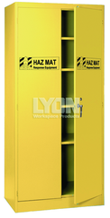 HazMat Cabinet - #5460HM - 36 x 24 x 78" - Setup with 4 shelves - Yellow only - Strong Tooling