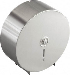 Bobrick - Jumbo Single Roll Stainless Steel Toilet Tissue Dispenser - 10.63" Wide x 10-5/8" High x 4-1/2" Deep, Silver - Strong Tooling