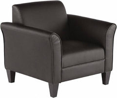 ALERA - Black Leather Guest Chair - 35" Wide x 32" High - Strong Tooling