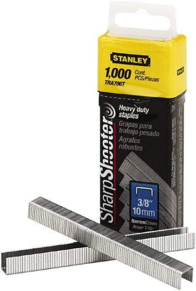 Stanley Bostitch - 0.38" Leg Length, Steel Staple Gun Staples - 80 Sheet Capacity, For Use with Stanley TR150 - Strong Tooling