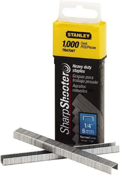 Stanley Bostitch - 1/4" Leg Length, Steel Staple Gun Staples - 80 Sheet Capacity, For Use with Stanley TR150 - Strong Tooling