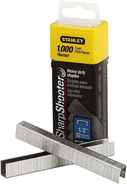 Stanley Bostitch - 1/2" Leg Length, Steel Staple Gun Staples - 80 Sheet Capacity, For Use with Stanley TR150 - Strong Tooling