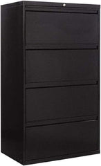 ALERA - 30" Wide x 53-1/4" High x 19-1/4" Deep, 4 Drawer Lateral File - Steel, Black - Strong Tooling