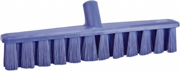 Vikan - 15.25" Combo Duty Polyester Push Broom - 1-7/8" Bristle Length, Plastic Block, European Threaded Handle Connection, Handle Sold Separately - Strong Tooling