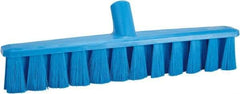 Vikan - 15.25" Fine Particle Polyester Push Broom - 1-7/8" Bristle Length, Plastic Block, European Threaded Handle Connection, Handle Sold Separately - Strong Tooling