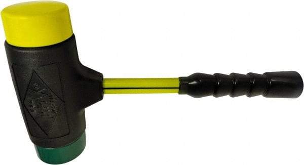 NUPLA - 6-1/2 Lb Head 3" Face Composite Dead Blow Replaceable Tip Sledge Hammer - 18-1/4" OAL, Fiberglass Handle - Strong Tooling