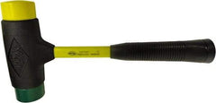 NUPLA - 2-1/2 Lb Head 2" Face Composite Dead Blow Replaceable Tip Sledge Hammer - 13-1/2" OAL, Fiberglass Handle - Strong Tooling