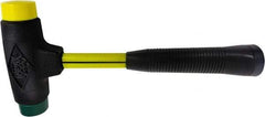 NUPLA - 1-1/4 Lb Head 1-1/2" Face Composite Dead Blow Replaceable Tip Sledge Hammer - 12-1/2" OAL, Fiberglass Handle - Strong Tooling