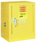 Piggyback Storage Cabinet - #5470 - 17 x 18 x 22" - 4 Gallon - w/one shelf, 1-door manual close - Yellow Only - Strong Tooling