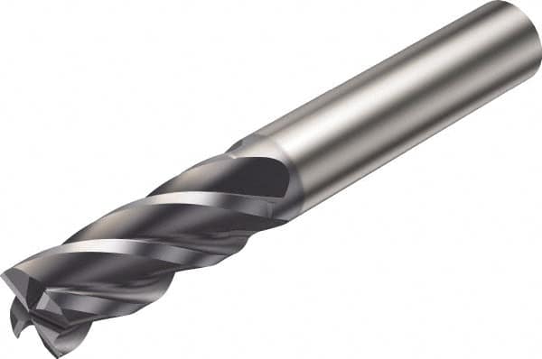 Sandvik Coromant - 3/4", 4 Flute, Single End, Solid Carbide, Corner Chamfer End Mill - 4" OAL, Right Hand Flute, 1-5/8" LOC, Right Hand Cut - Strong Tooling