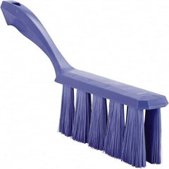 Vikan - 3.9" Bristle Length, Polyester Cleaning & Finishing Brush - 3" Long x 6-1/2" Wide Head, 13" OAL, Easy Grip Handle, Purple, Polypropylene Block - Strong Tooling