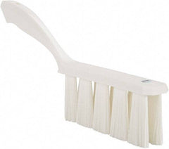 Vikan - 3.9" Bristle Length, Polyester Cleaning & Finishing Brush - 3" Long x 6-1/2" Wide Head, 13" OAL, Easy Grip Handle, White, Polypropylene Block - Strong Tooling