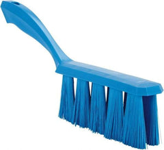 Vikan - 3.9" Bristle Length, Polyester Cleaning & Finishing Brush - 3" Long x 6-1/2" Wide Head, 13" OAL, Easy Grip Handle, Blue, Polypropylene Block - Strong Tooling