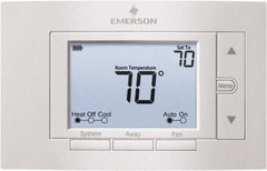 White-Rodgers - 50 to 99°F, 2 Heat, 2 Cool, Digital Nonprogrammable Thermostat - 20 to 30 Volts, 1.77" Inside Depth x 1.77" Inside Height x 5-1/4" Inside Width, Horizontal Mount - Strong Tooling