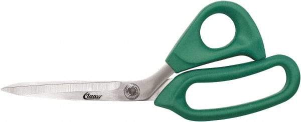 Clauss - 6" LOC, 9" OAL Stainless Steel Bent Shears - Rubber Offset Handle, For Paper, Fabric - Strong Tooling