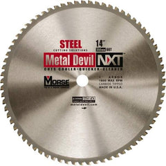 M.K. MORSE - 14" Diam, 1" Arbor Hole Diam, 66 Tooth Wet & Dry Cut Saw Blade - Steel, Standard Round Arbor - Strong Tooling