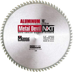 M.K. MORSE - 10" Diam, 5/8" Arbor Hole Diam, 72 Tooth Wet & Dry Cut Saw Blade - Steel, Standard Round Arbor - Strong Tooling