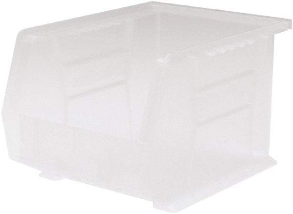 Akro-Mils - 50 Lb. Load Capacity, 10-3/4" Deep, Clear Polymer Hopper Stacking Bin - 7" High x 8-1/4" Wide x 10-3/4" Long - Strong Tooling