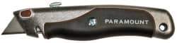 Paramount - Retractable Utility Knife - 2-3/8" Blade, Aluminum with Rubber Grip Insert Handle, 1 Blade Included - Strong Tooling