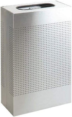 Rubbermaid - 13 Gal Silver Rectangle Decorative Waste Receptacle With Top - Stainless Steel, 30" High x 19-1/2" Long x 495.3mm Wide - Strong Tooling