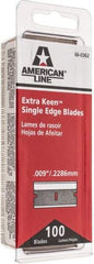 American Line - Knife Blades - .009" EXTRA KEEN 100PK SINGLE EDGE BLADE - Strong Tooling