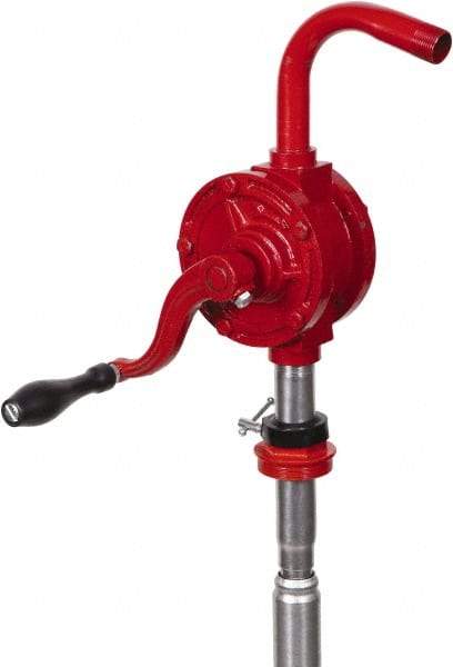 PRO-LUBE - Oil & Fuel Lubrication 0.07 Gal/Turn Flow Cast Iron Rotary Hand Pump - For 15 to 55 Gal Container - Strong Tooling