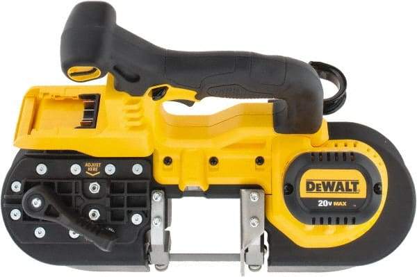 DeWALT - 20 Volt, 32-7/8" Blade, 740 SFPM Cordless Portable Bandsaw - 2-1/2" (Round) & 2-1/2 x 2-1/2" (Rectangle) Cutting Capacity, Lithium-Ion Battery Not Included - Strong Tooling